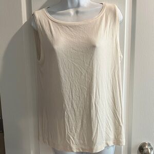 Elegant Cream Sleeveless Women's Tank Top